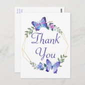 Vielen Dank Butterflies Blue Butterfly Wedding Par Postkarte (Vorne/Hinten)