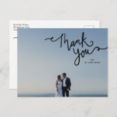 Vielen Dank Calligraphy Elegant Chic Foto Postcard Postkarte (Vorne/Hinten)