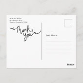 Vielen Dank Calligraphy Elegant Chic Foto Postcard Postkarte (Rückseite)