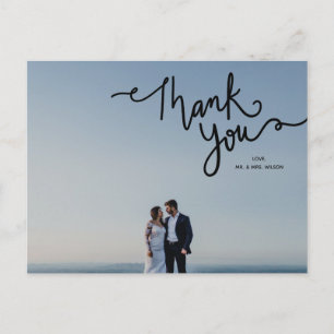 Vielen Dank Calligraphy Elegant Chic Foto Postcard Postkarte