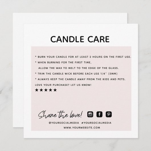 Vielen Dank, Candle Care bestellen Sie Business Ca Dankeskarte (Vorne/Hinten)