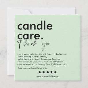 Vielen Dank Candle Care Modern Business Card Dankeskarte
