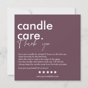 Vielen Dank Candle Care Modern Business Card Dankeskarte