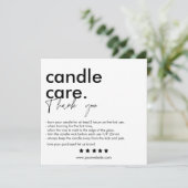 Vielen Dank Candle Care Modern Business Card Dankeskarte (Stehend Vorderseite)