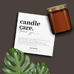 Vielen Dank Candle Care Modern Business Card Dankeskarte<br><div class="desc">Modernes,  minimalistisches Design in Schwarz-Weiß-Schrift für Ihre Visitenkarten. Passen Sie dieses Design für sich an!</div>