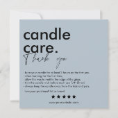 Vielen Dank Candle Care Modern Business Card Dankeskarte (Vorderseite)