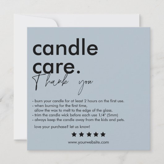 Vielen Dank Candle Care Modern Business Card Dankeskarte (Vorderseite)