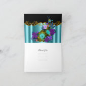 Vielen Dank Card Aquamarin Blue Black Gold Lila Fl Dankeskarte (Innenseite)