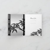 Vielen Dank Card Asian Floral Black Silver Bamboo Dankeskarte (Innenseite)
