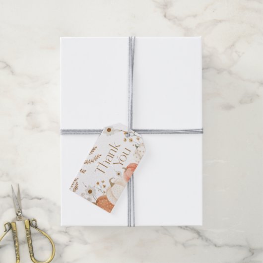 Vielen Dank Card Autumn Pumpkin Fall Geschenkanhänger (Mit Garn)