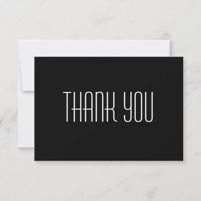 Vielen Dank Card Black 5x3.5 Flat Dankeskarte (Vorderseite)