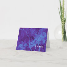 Vielen Dank Card Blue und Lila Watercolor Blume