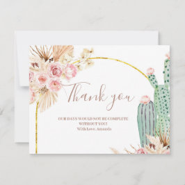 Vielen Dank Card Boho Cactus Pink Blume Dankeskarte