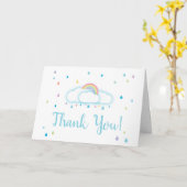 Vielen Dank Card Cloud Rainbow Raindrop Baby Showe Karte (Gelbe Blume)
