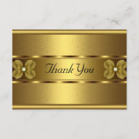 Vielen Dank Card Elegant Roll Gold Floral
