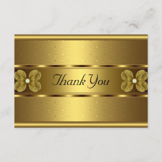Vielen Dank Card Elegant Roll Gold Floral Dankeskarte