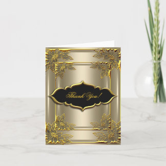 Vielen Dank Card Eleganter Kaffee Black Gold Dankeskarte