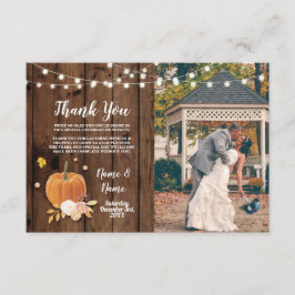 Vielen Dank Card Foto Pumpkin Lights Wood Einladung
