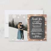 Vielen Dank Card Foto Rustikale Winterschneeflocke Einladung (Vorderseite)