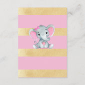 Vielen Dank Card Girl Elephant Dusche Gold Pink Begleitkarte (Rückseite)