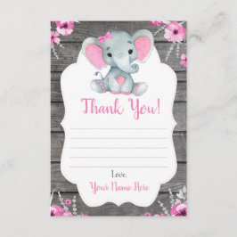 Vielen Dank Card Girl Elephant Dusche mit Blume Begleitkarte