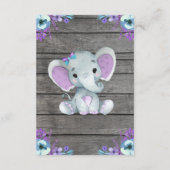 Vielen Dank Card Girl Elephant Dusche mit Blume Begleitkarte (Rückseite)