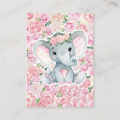 Vielen Dank Card Girl Elephant Dusche mit Blume Begleitkarte (Rückseite)