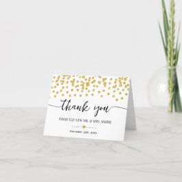 Vielen Dank Card Gold Glitzer Dots Bridal Wedding Dankeskarte