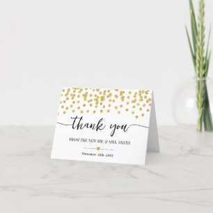 Vielen Dank Card Gold Glitzer Dots Bridal Wedding Dankeskarte
