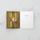 Vielen Dank Card Hi Heel Schuhe Leopard Gold 2 Dankeskarte (Innenseite)