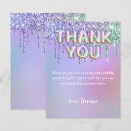 Vielen Dank Card Moderne Rainbow Glitzer Balloons Einladung