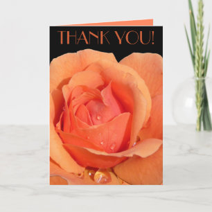 Vielen Dank Card Orange Rose Custom Grußkarte Dankeskarte