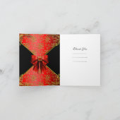 Vielen Dank Card Red Black Gold Damask Dankeskarte (Innenseite)