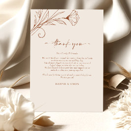 Vielen Dank Card Terracotta Script Info Begleitkarte