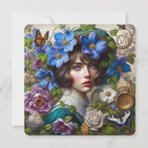 Vielen Dank Card Viktorianisch floral Steam Punk