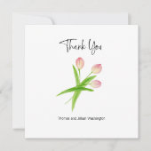 Vielen Dank Card Watercolor Tulips Personalisiert Dankeskarte (Vorderseite)