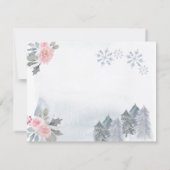 Vielen Dank Card Winter Pink Pine Trees Gold Dankeskarte (Rückseite)