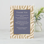 Vielen Dank Card-Zebra Print-Beige- Einladung (Stehend Vorderseite)