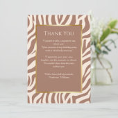 Vielen Dank Card-Zebra Print-Mocha Mousse- Einladung (Stehend Vorderseite)