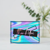 Vielen Dank Cards Bold Vibranly Holographic Postkarte (Stehend Vorderseite)