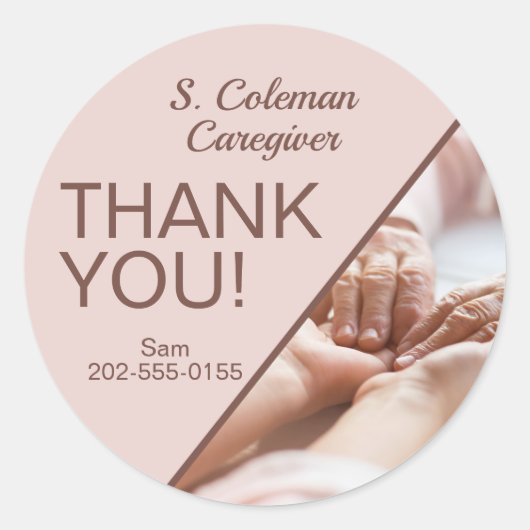 Vielen Dank Caregiver Zuhause Hilfe Runder Aufkleber (Vorderseite)