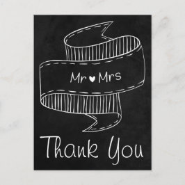 Vielen Dank Cartoon Braut und Groom Personalisiert Postkarte