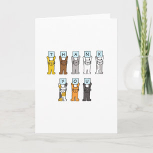 Vielen Dank Cartoon Katzen Dankeskarte