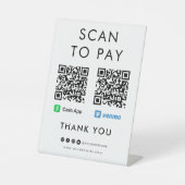 Vielen Dank Cash App Venmo Scan zu bezahlen QR Cod Sockelschild (Vorderseite)