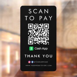Vielen Dank, CashApp Modern Scan zur Bezahlung von Fensteraufkleber