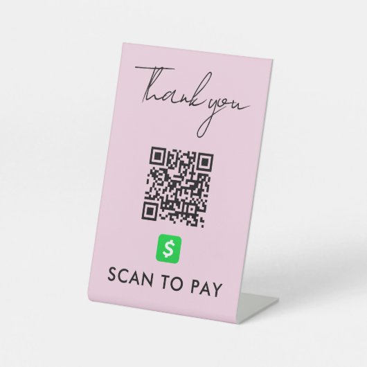 Vielen Dank CashApp QR Code Scan zu bezahlen Moder Sockelschild (Vorderseite)