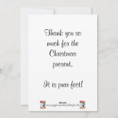 Vielen Dank Cat Gegenwart Weihnachtskarten Feiertagskarte (Rückseite)