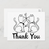 Vielen Dank Cat Lovers Wedtens Schwarz-weiß Postkarte (Vorne/Hinten)
