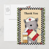 Vielen Dank Cat Nurse Postcard Postkarte (Vorne/Hinten)
