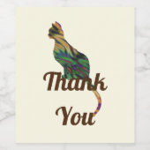 Vielen Dank Cat Sitter marmoriert gestreift Kitten Weinetikett (Einzelnes Label)